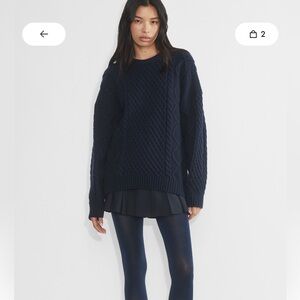 Sunday Best Peggy Sweater Navy Cable Knit Sweater
